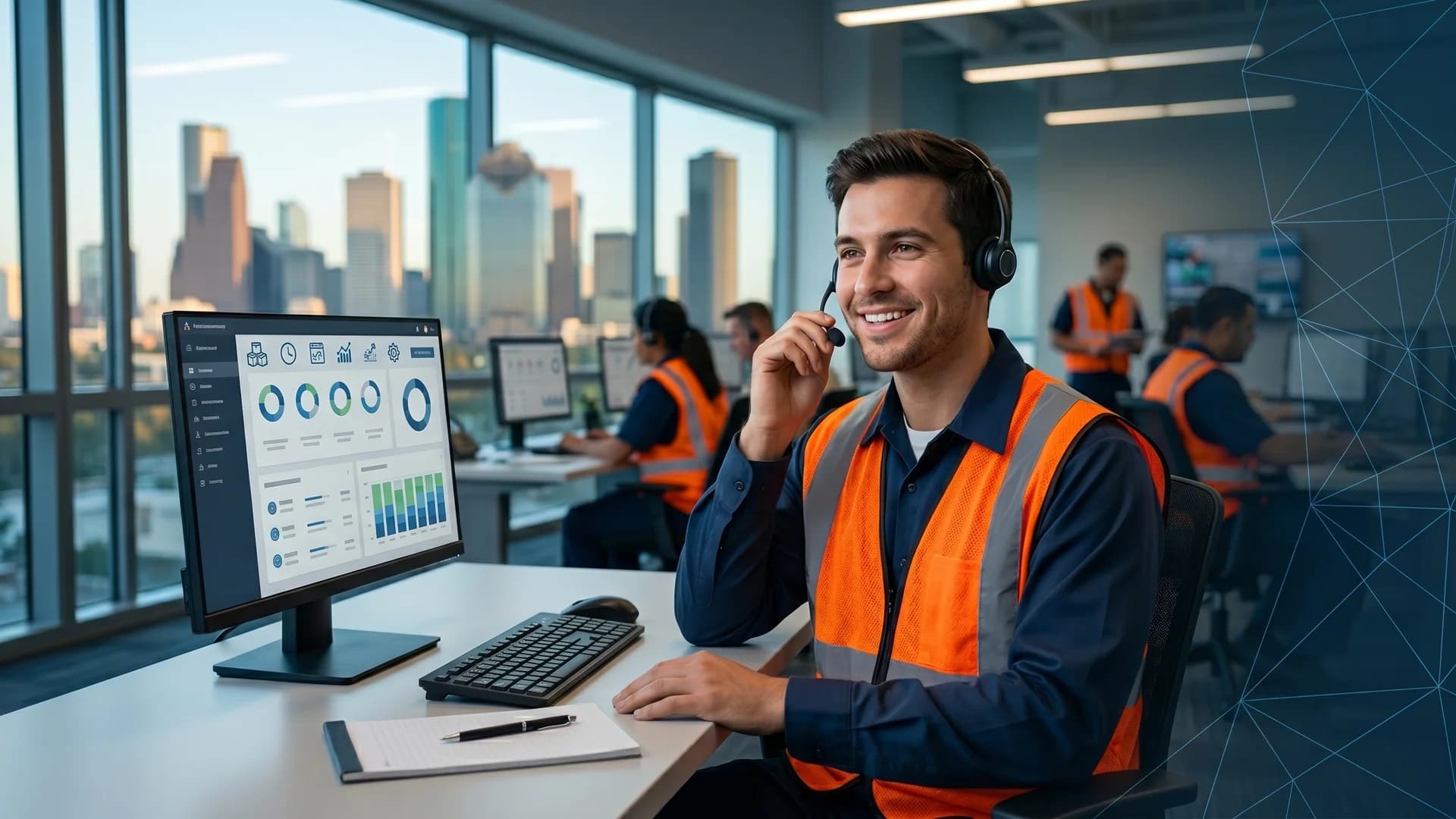 Delta Refrigerants customer service representative answering a call at the Houston, TX dispatch center
